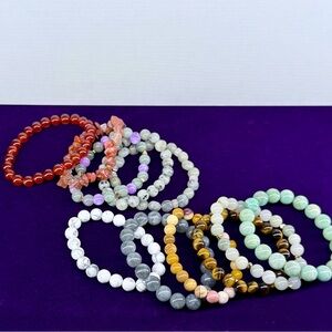 Lot Of Mixed Genuine Stone Bracelets